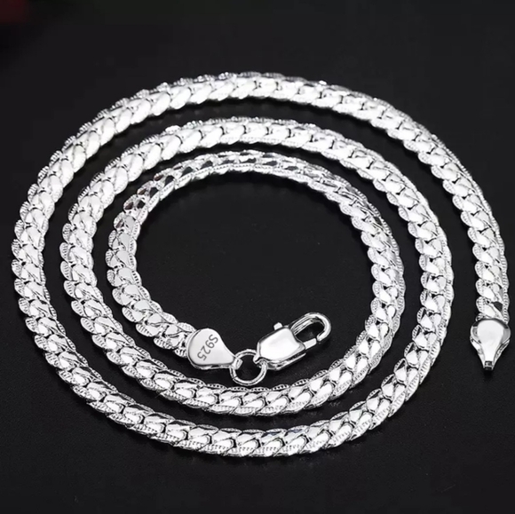 Silver Plated Chain Necklace Women & Men - Picture 2 of 11